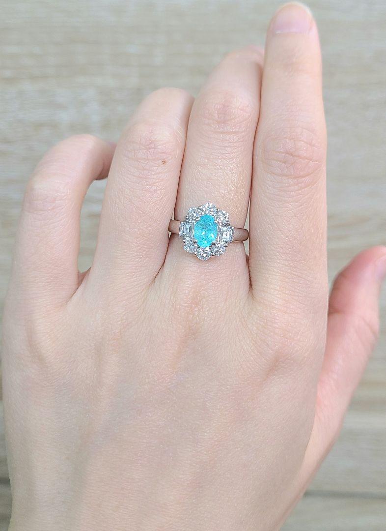 楽天市場】パライバトルマリン リング ブラジル産 0.7ct 中央宝石研究