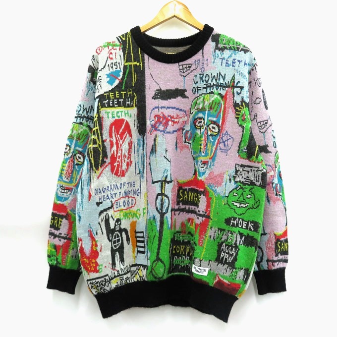 楽天市場】WACKO MARIA × JEAN-MICHEL BASQUIAT CREW NECK SWEATER