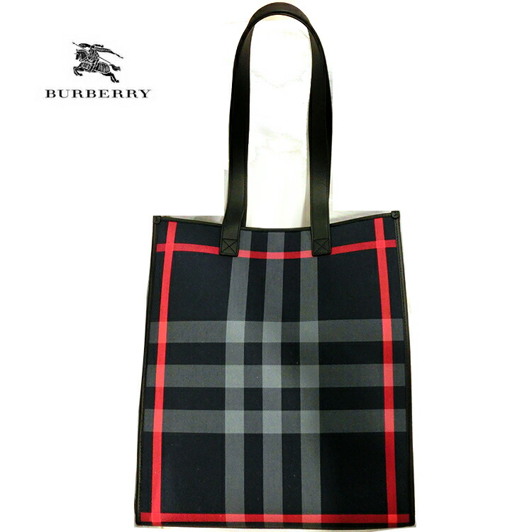 楽天市場】バーバリー トートバッグ BURBERRY ネイビー グレー