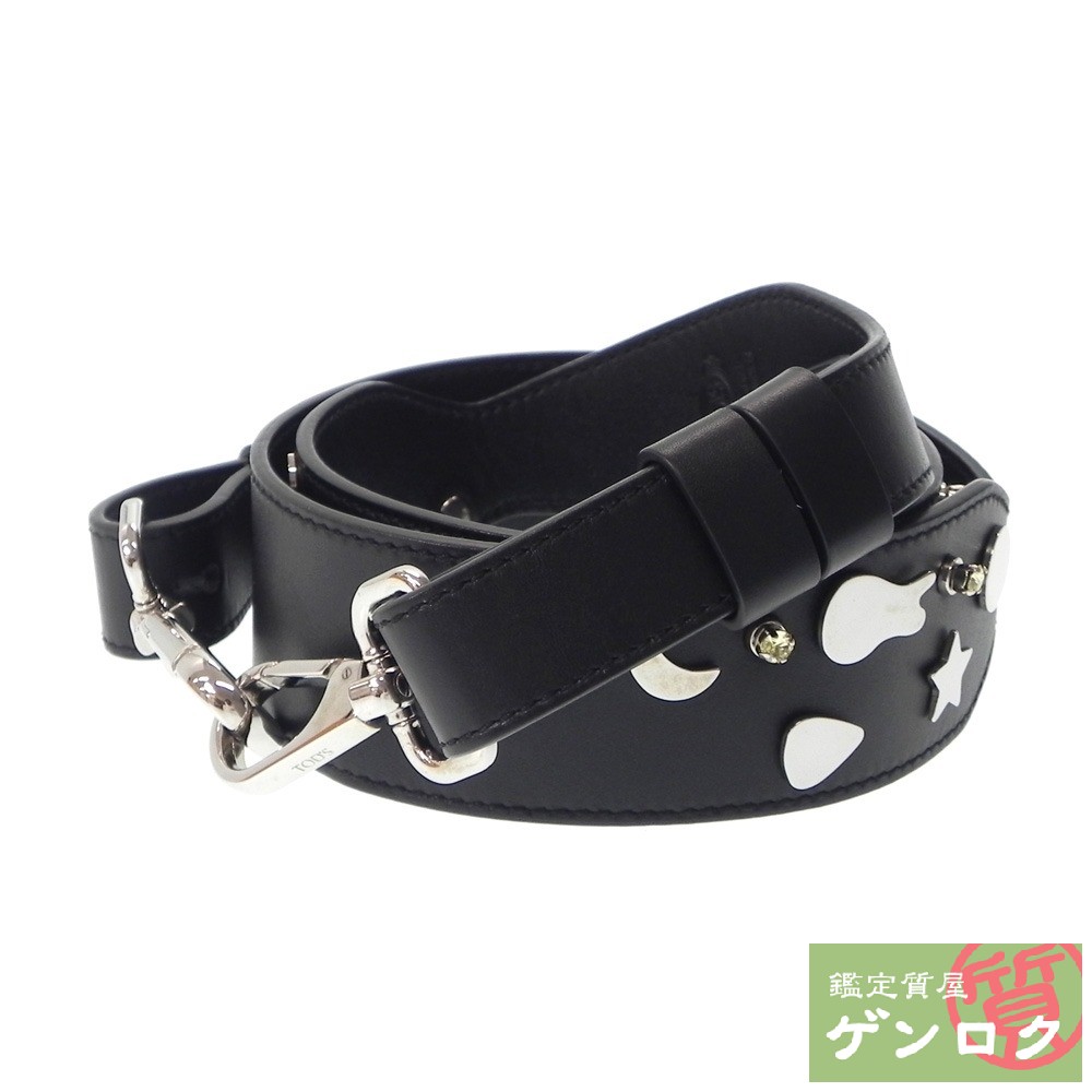 楽天市場】【中古】 トッズ ショルダーストラップ レザー/スタッズ 黒