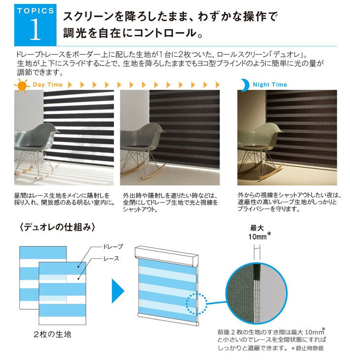 楽天市場】タチカワブラインド製 調光ロールスクリーンデュオレスリム