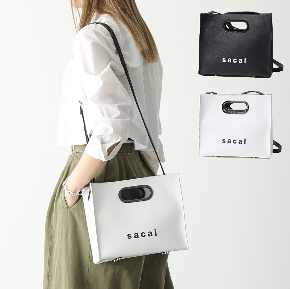 sacai トートバッグ レザー サカイ ハンドバッグ sacai（サカイ