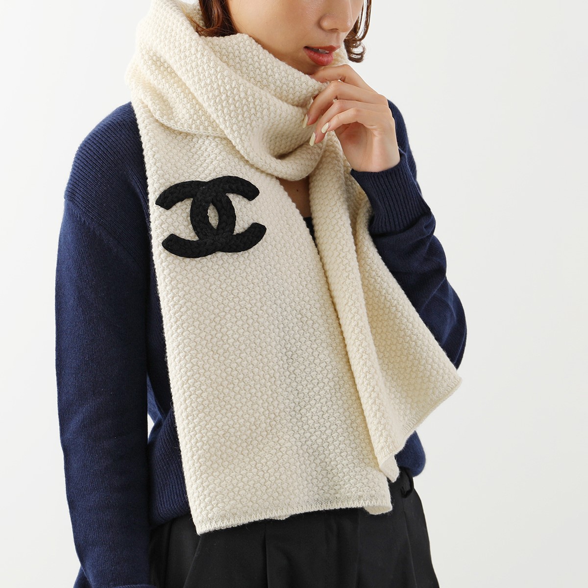 楽天市場】CHANEL シャネル ニットマフラー AA9256 B13357 レディース