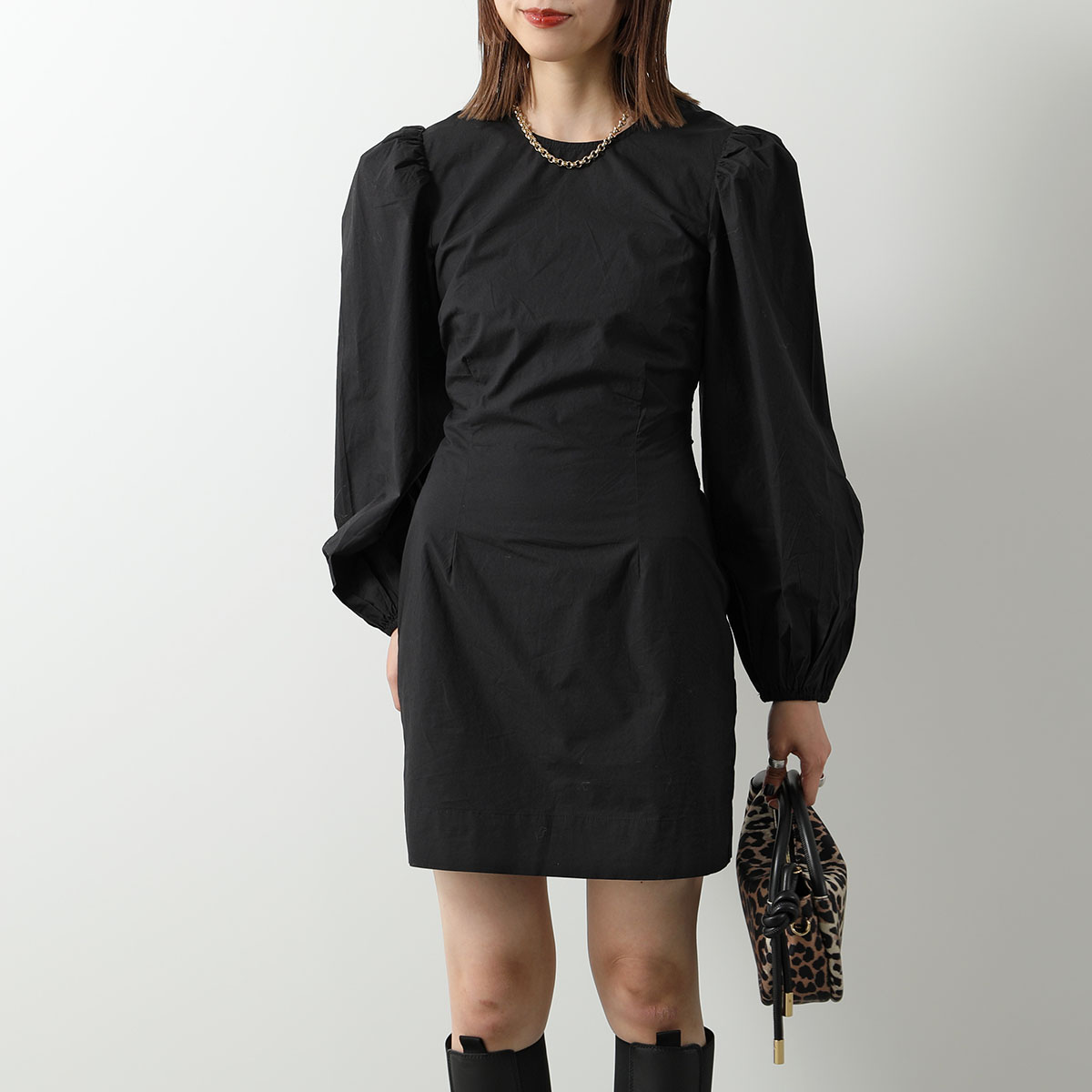 楽天市場】GANNI ガニー ワンピース Cotton Poplin Open Back Mini