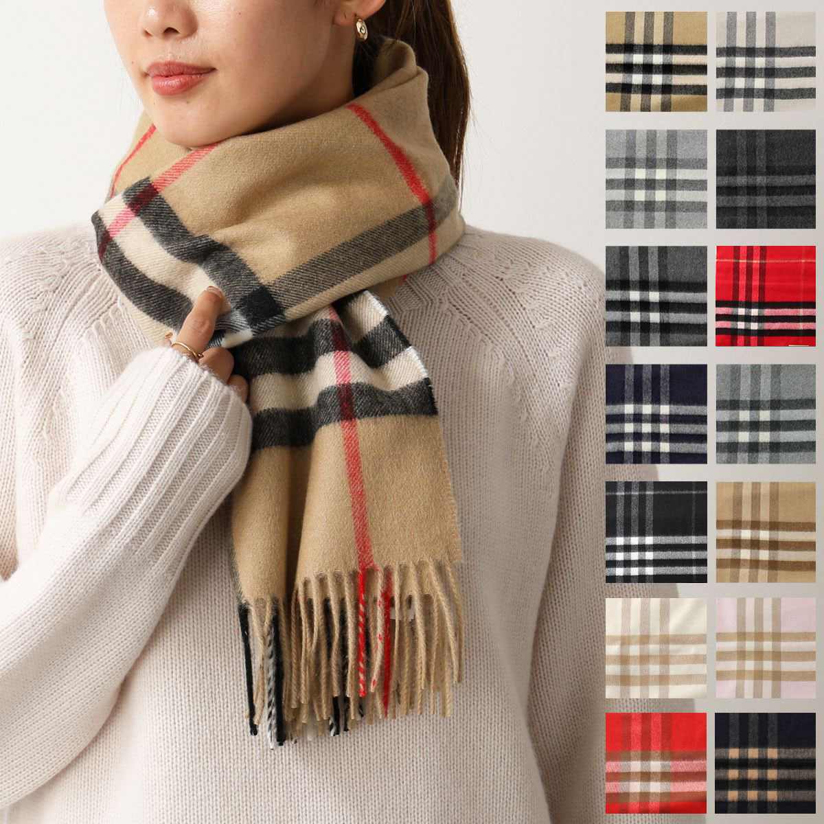 楽天市場】BURBERRY バーバリー マフラー チェック カシミアスカーフ