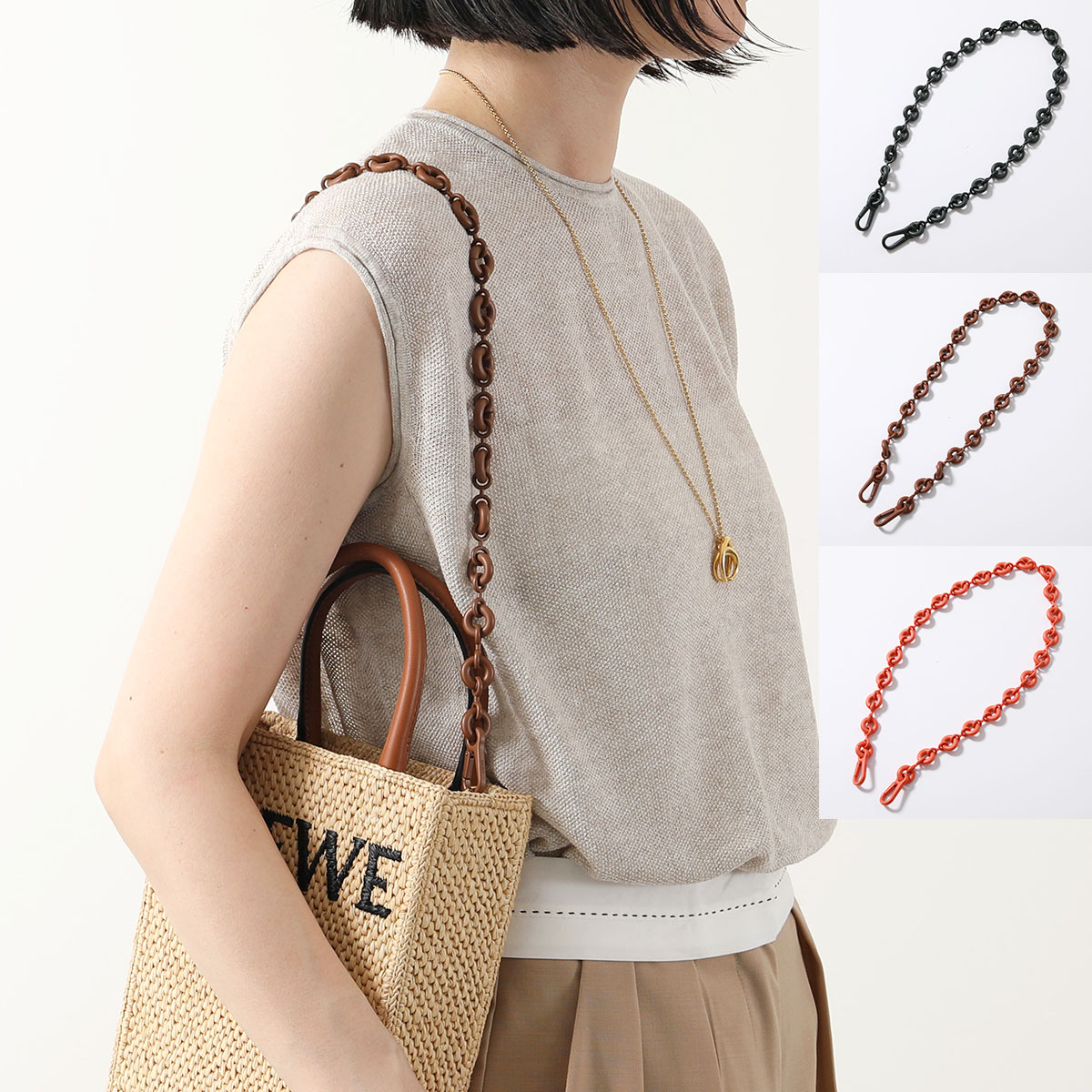 楽天市場】LOEWE ロエベ ショルダーチェーン DONUT CHAIN SOLID STRAP