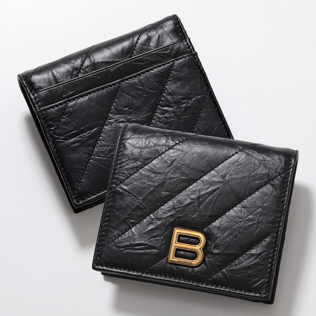 楽天市場】BALENCIAGA バレンシアガ 二つ折り財布 CRUSH クラッシュ