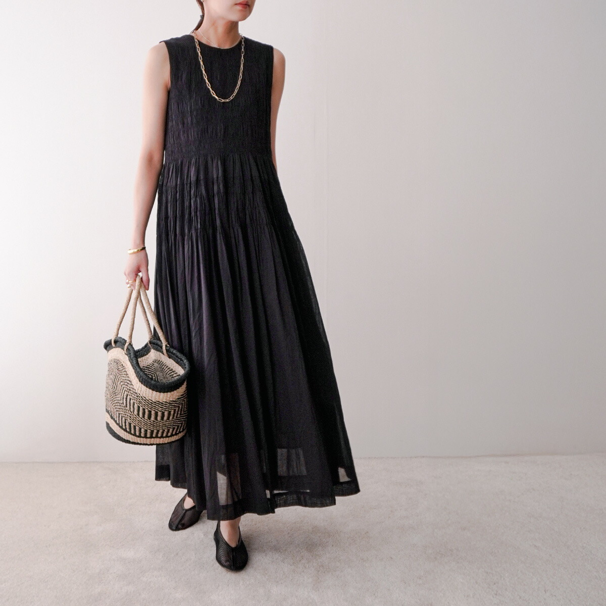 楽天市場】ne Quittez pas ヌキテパ ワンピース Cotton Voile Shirring