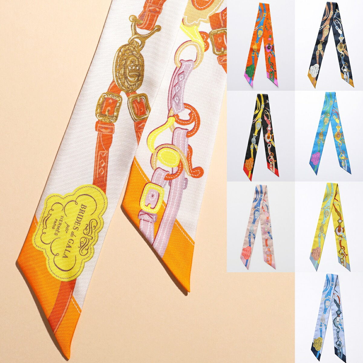 楽天市場】HERMES エルメス ツイリー スカーフ TWILLY 063940S