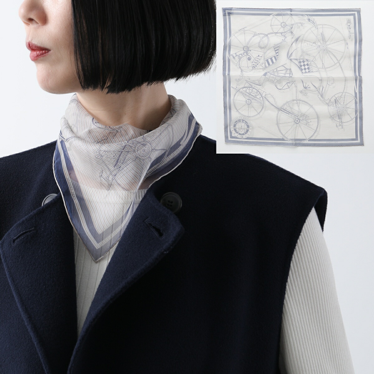 楽天市場】HERMES エルメス スカーフ ガヴロッシュ GAVROCHE TWILL 45