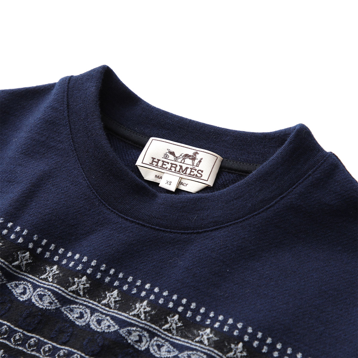 HERMES ネイビー 刺繍セーター（難あり） HERMES ネイビー 刺繍