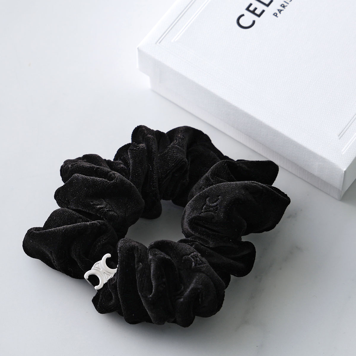 楽天市場】CELINE セリーヌ シュシュ Stamped Scrunchy スタンプ