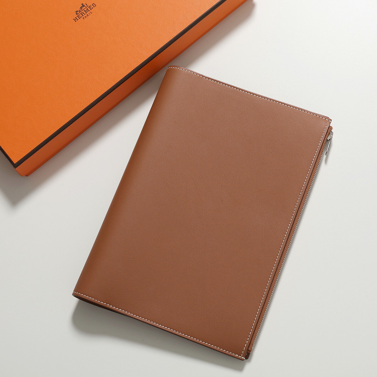 HERMES エルメス EAジップ A5 ノートカバー トゴ ブラック メンズ