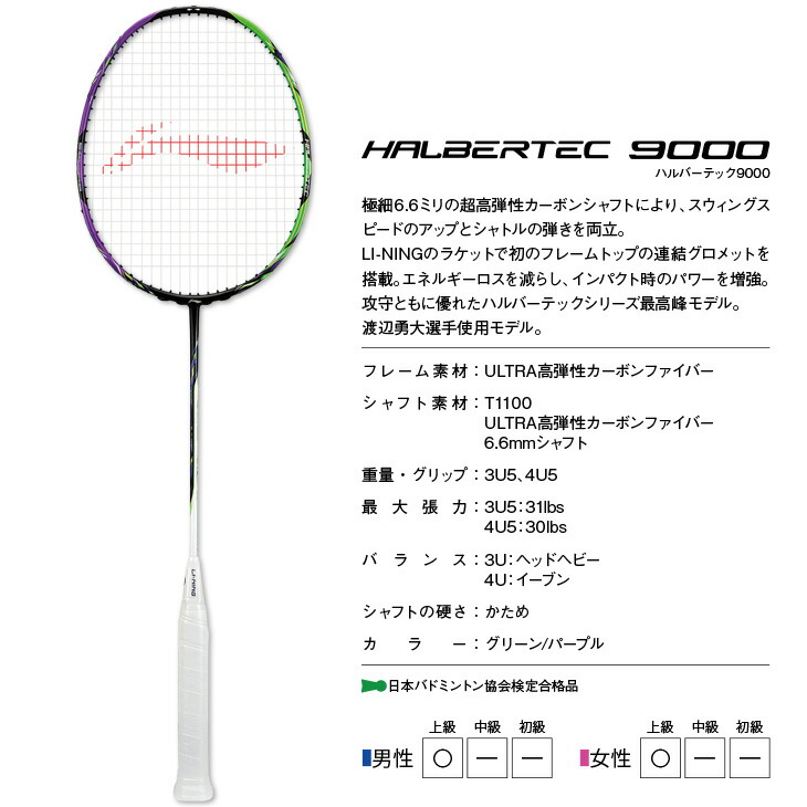 楽天市場】渡辺勇大選手使用モデル リーニン バドミントンラケット