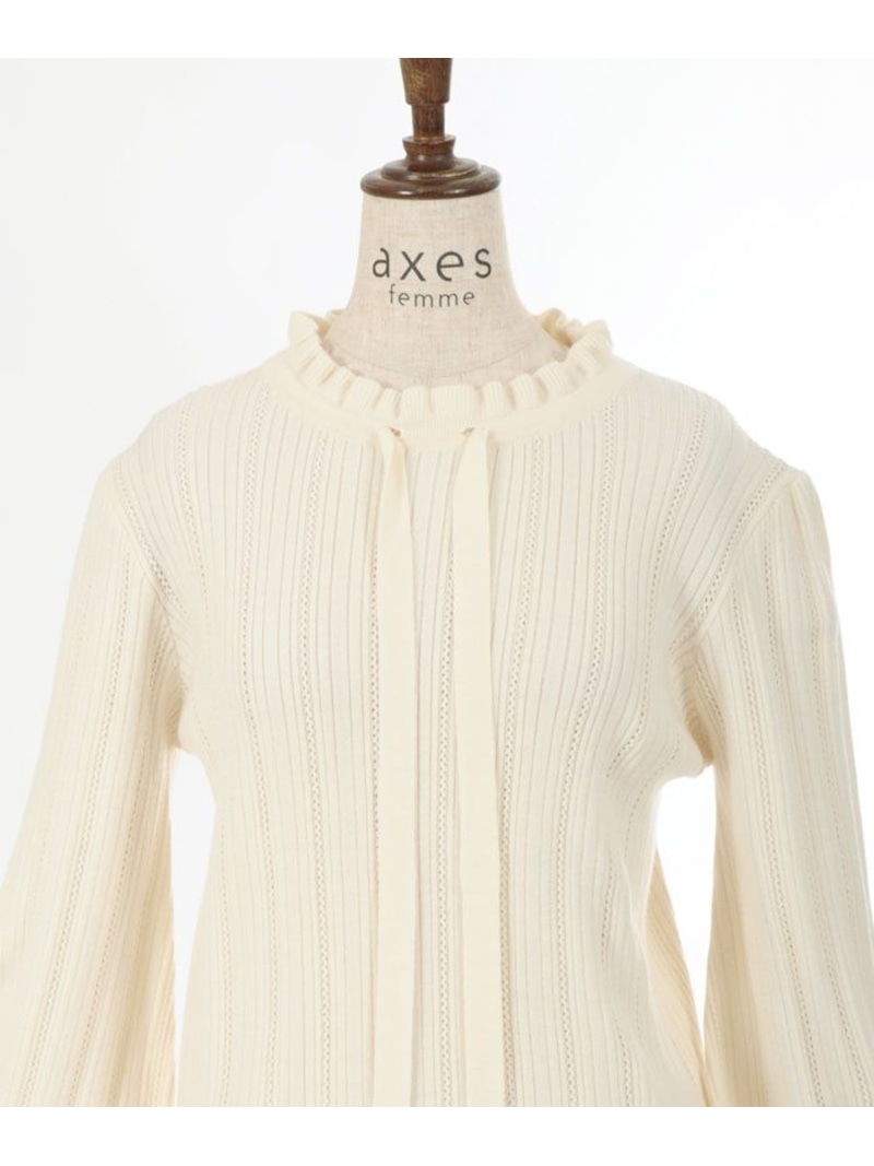 楽天市場】【SALE／50%OFF】花チャーム機能付リボンニット axes femme