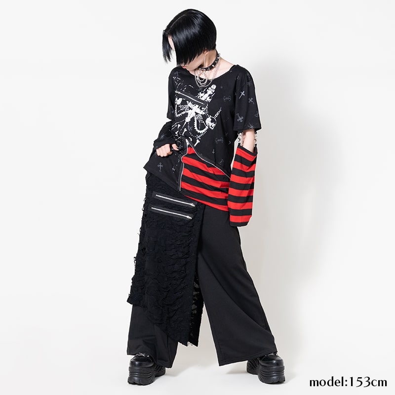 楽天市場】NEWエプロンワイドパンツ サルエルパンツ ワイドパンツ