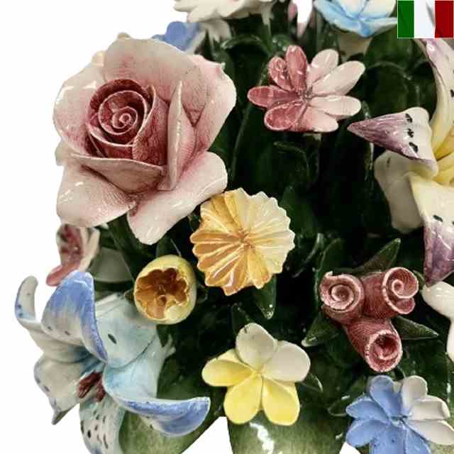 楽天市場】陶花 置物 陶器 花 イタリア オーナメント クラシック