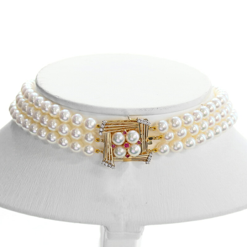 楽天市場】【ｾｰﾙ】【MIKIMOTO】ミキモト あこや真珠 6.5mm-6.8mm 3連