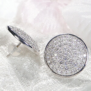 楽天市場】K18WG【2.0ct】ダイヤモンド パヴェ サークル ピアス
