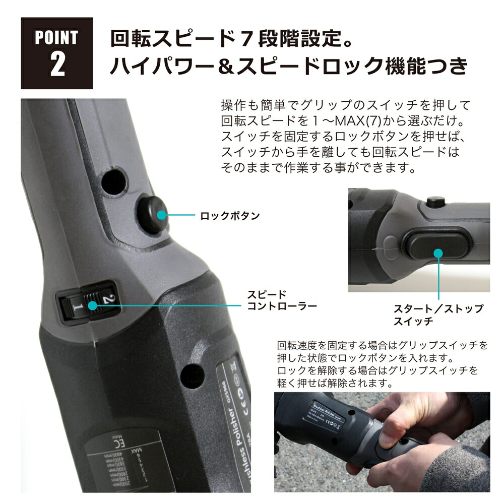 楽天市場】【SPTA】 ポリッシャー 車 バフ コードレス ダブル