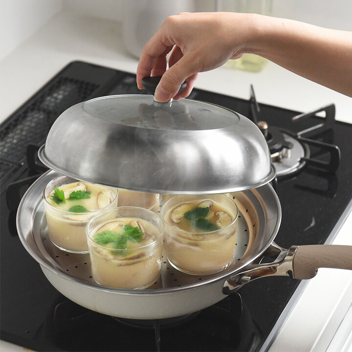 楽天市場】見える蓋付 お手入れしやすいステンレス 蒸し器 フライパン