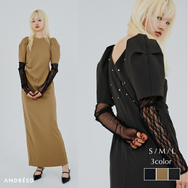 楽天市場】【公式】 ANDRESD アンドレスド 【 lace arm drape dress