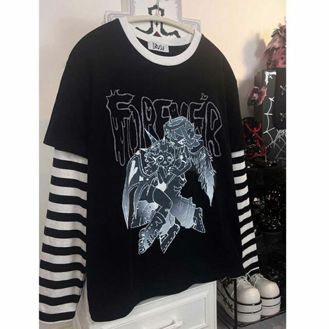 楽天市場】ロンT レディース 長袖tシャツ 原宿系 ストリート系 長袖