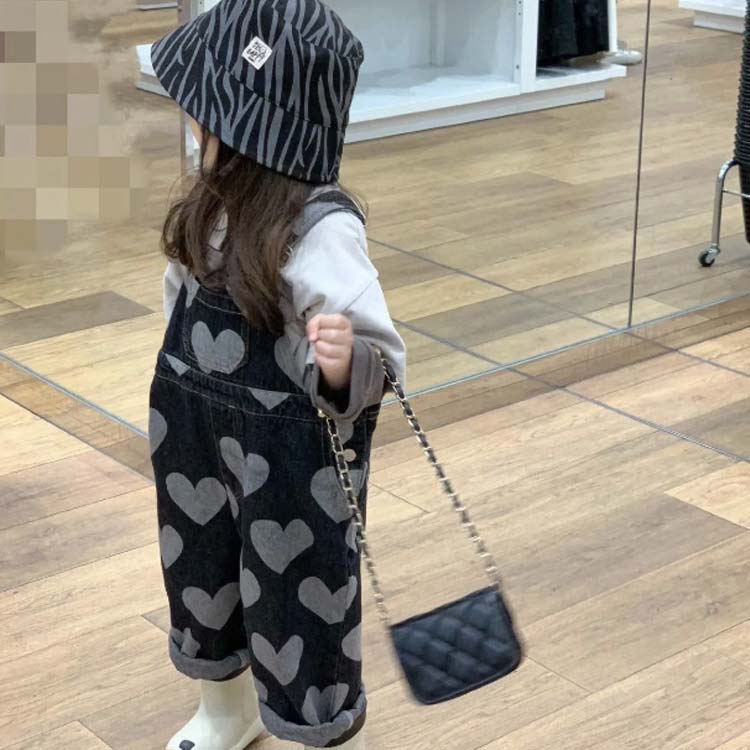 楽天市場】ハート柄 デニム サロペット オーバーオール 女の子 男の子