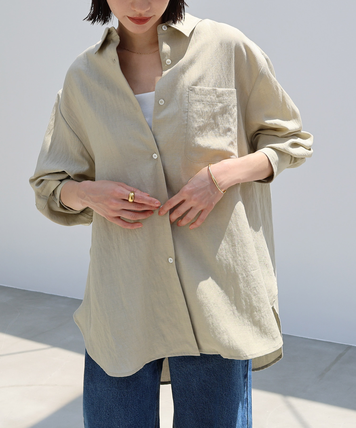 楽天市場】evernavy エバーネイビー リネンブレンド オーバーサイズ