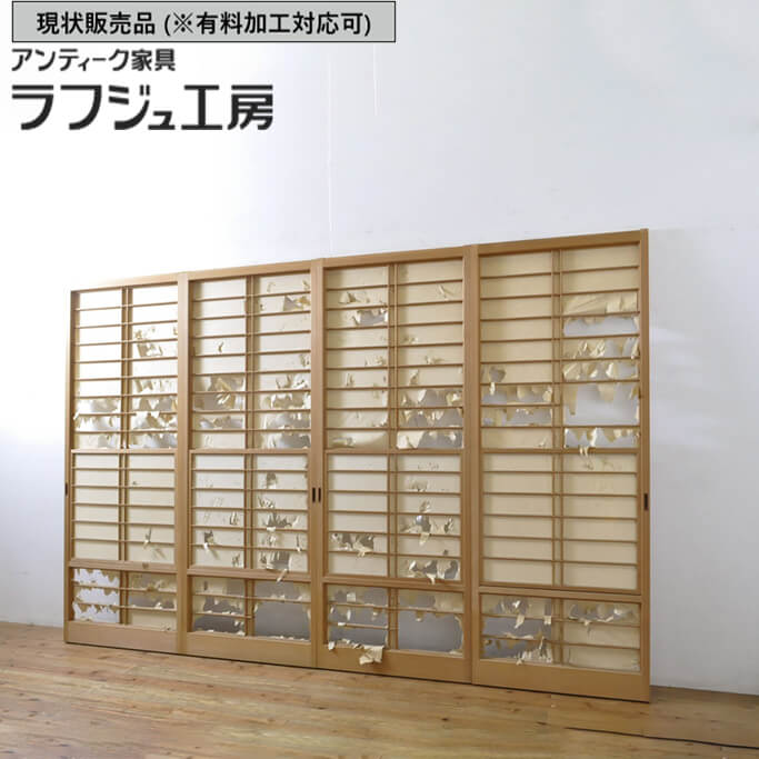 楽天市場】【中古】 ▽現状販売▽ 幅狭猫間障子戸 4枚セット 上手物