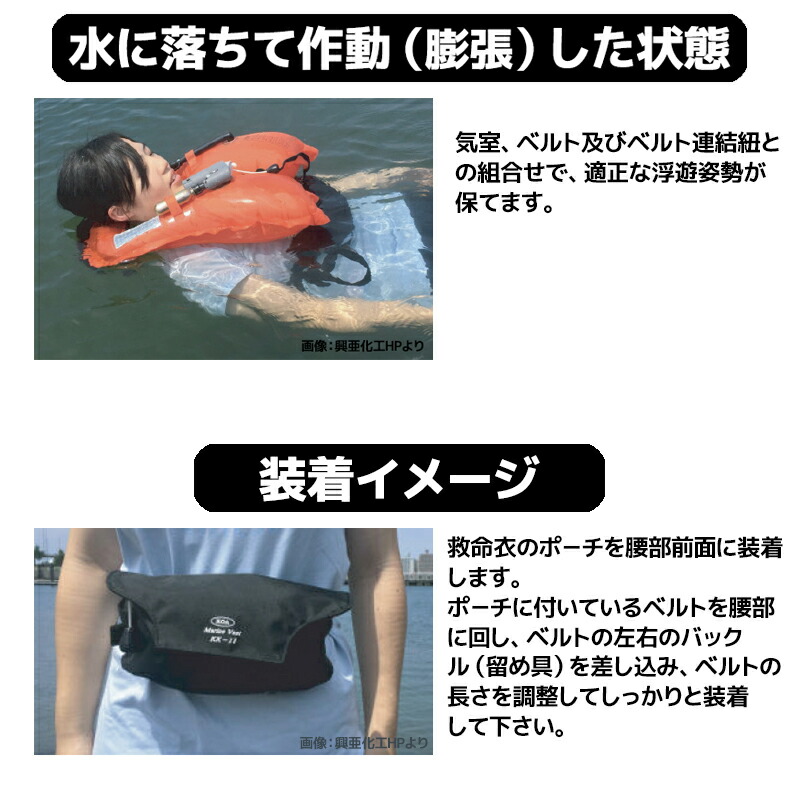楽天市場】自動膨張式 ライフジャケット マリンベスト KK-11 ブラック