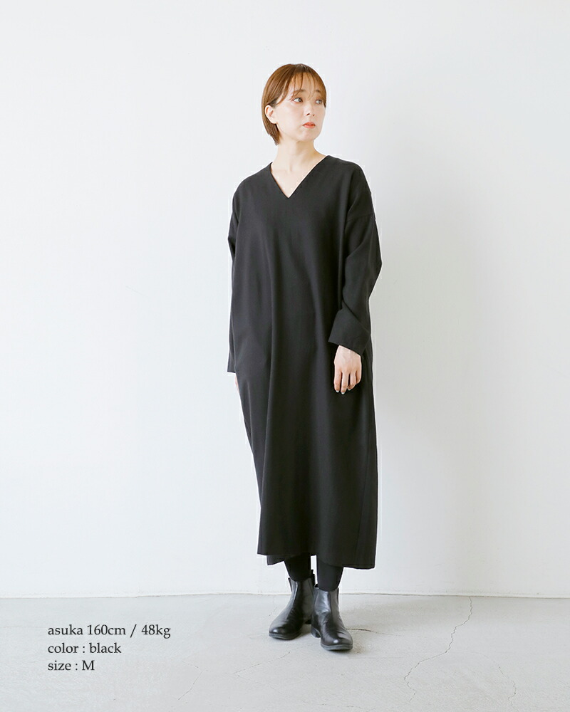 楽天市場】evam eva エヴァムエヴァ ウール Vネック ワンピース