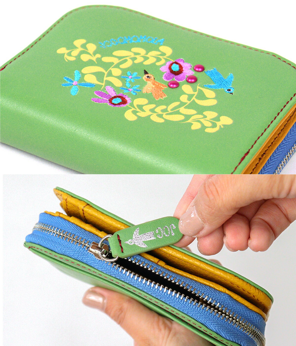 楽天市場】二つ折り財布 刺繍 花 jocomomola ホコモモラ タリファ
