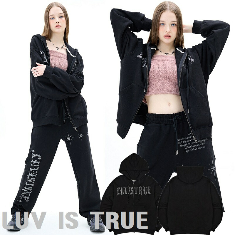 楽天市場】[LUV IS TRUE] 韓国女性に人気 MZ 2-WAY GLITTER HOOD ZIP