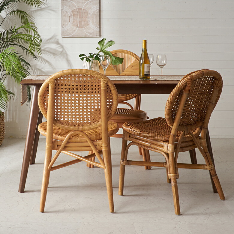 楽天市場】ラタンチェア ダイニング チェア ナチュラル ダイニング