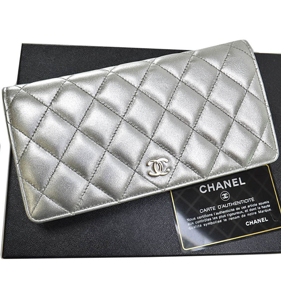 楽天市場】シャネル CHANEL 長財布 ココマーク マトラッセ シルバー