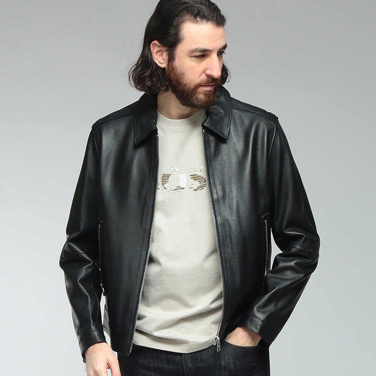 ヒューゴ・ボス(HUGOBOSS) メンズレザージャケット・革ジャン | 通販