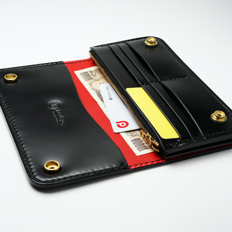 楽天市場】ロングトラッカーズウォレット コードバン 黒【長財布
