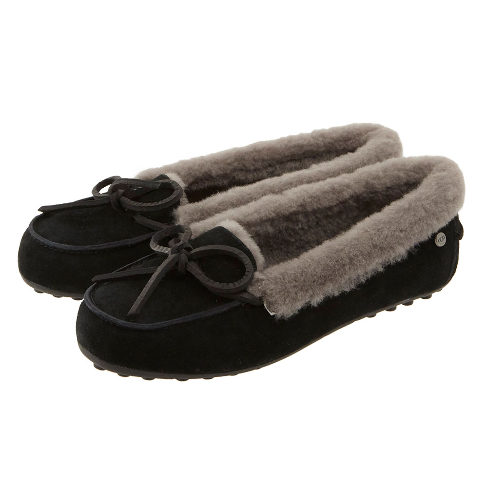 楽天市場】UGG モカシン レディース アグ 好評 リボン スリッポン 本革