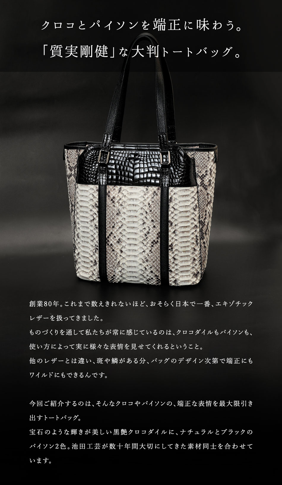 楽天市場】【池田工芸】テーマは『質実剛健』。黒艶クロコ×パイソン
