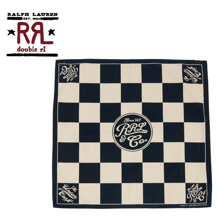RRL ダブルアールエル 花柄バンダナ ブラック コットン100% RRL ダブル