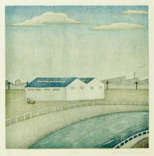 楽天市場】鈴木敦子 額付き木版画 『川沿い』 : ベルセーブ