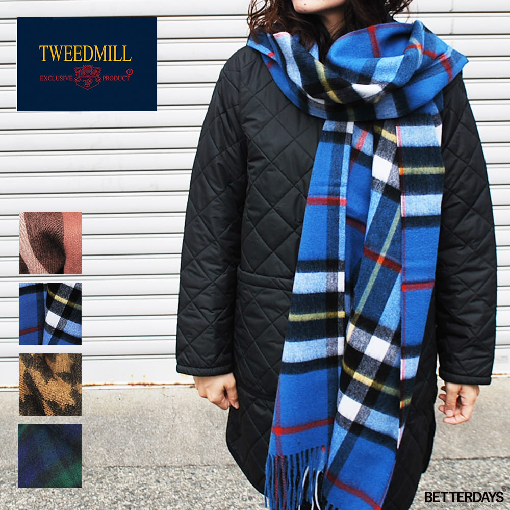楽天市場】ストール ユニセックス マフラー ツイードミル チェック柄