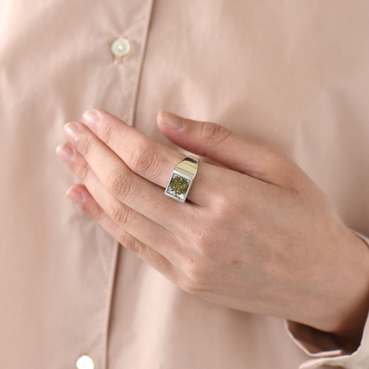 楽天市場】XOLO JEWELRY（ショロジュエリー）/Signet with Gold Flower