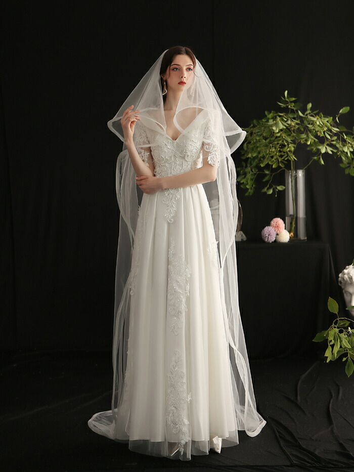 楽天市場】ベール 【ロングベール】結婚式 2層 コーム付き ロング