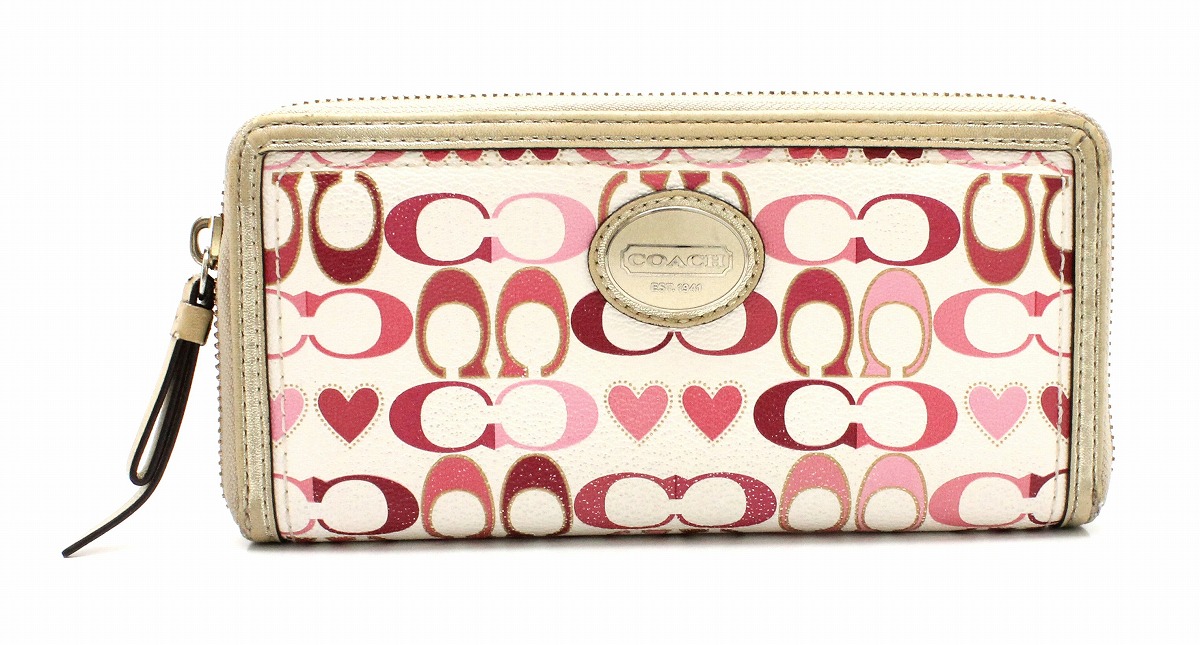 楽天市場】【財布】COACH コーチ シグネチャー ハート ラウンド