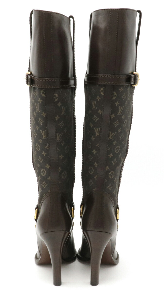 LOUIS VUITTON 本革ロングブーツ 黒 21cm 【公式通販】