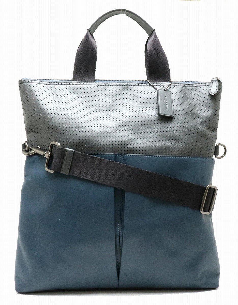 極美品 COACH 2WAY フォルド オーバー トートバッグ ヘリテージウェブ