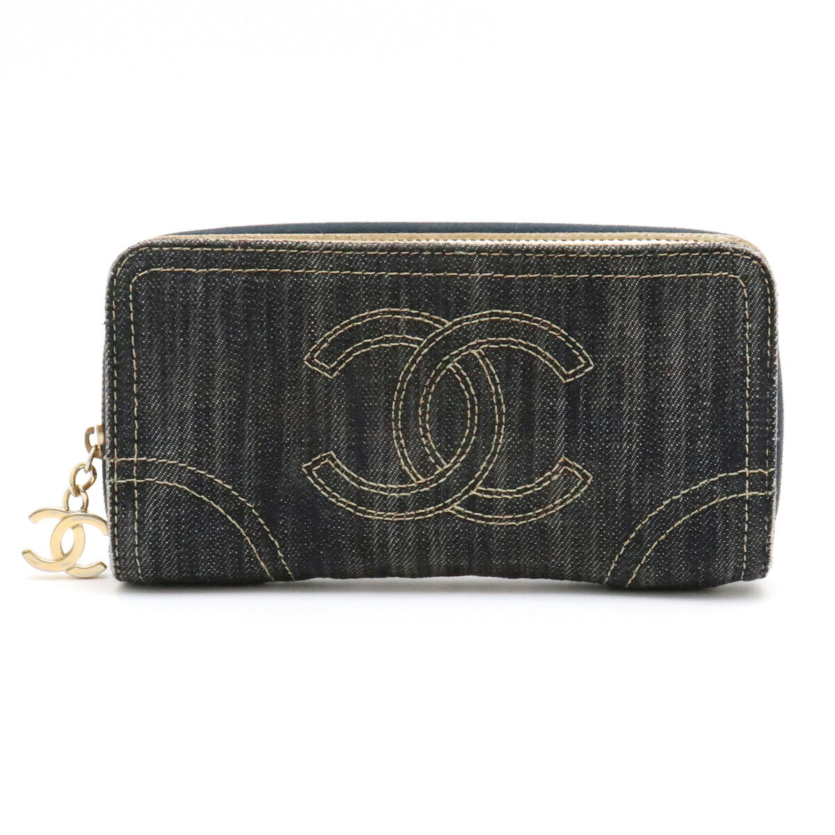 楽天市場】【財布】CHANEL シャネル スパークリングデニム ラウンド