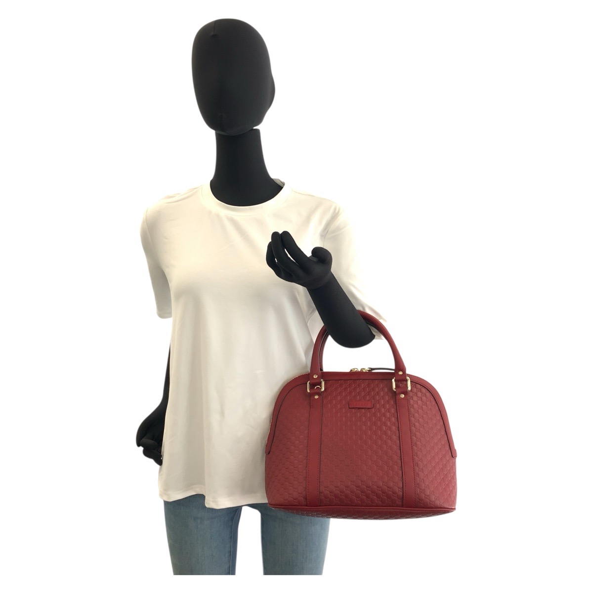 楽天市場】美品 GUCCI グッチ マイクログッチシマ レッド ゴールド金具